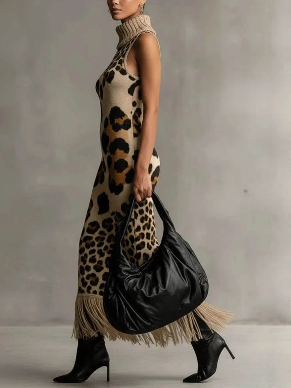 Orla - Textured Leopard Maxi Dress