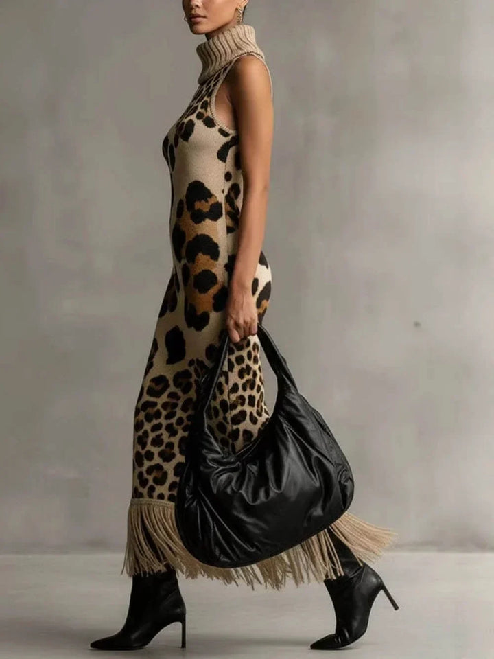 Orla - Textured Leopard Maxi Dress
