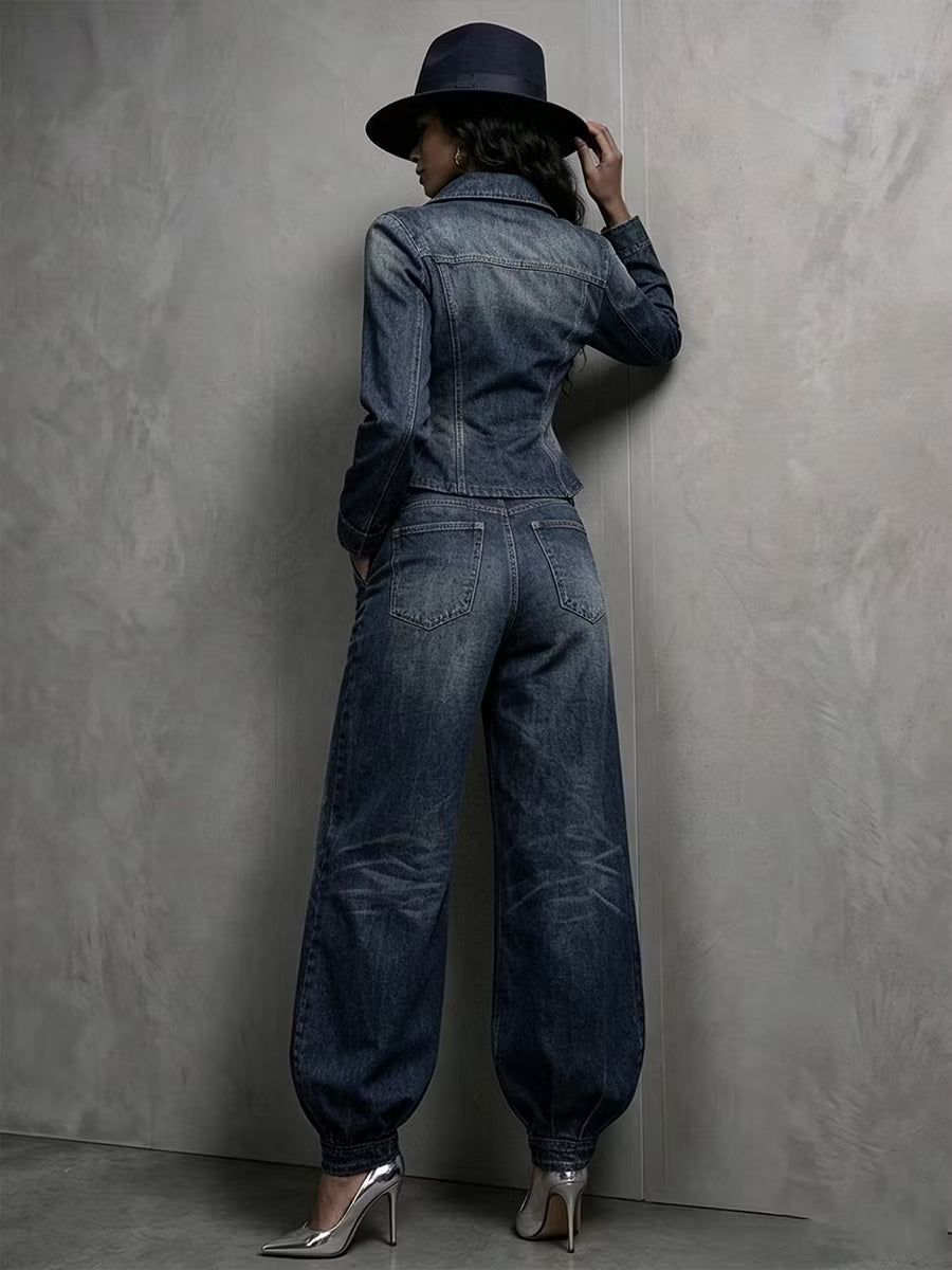 Neris - Tailored Double Breasted Two Piece Trouser Set