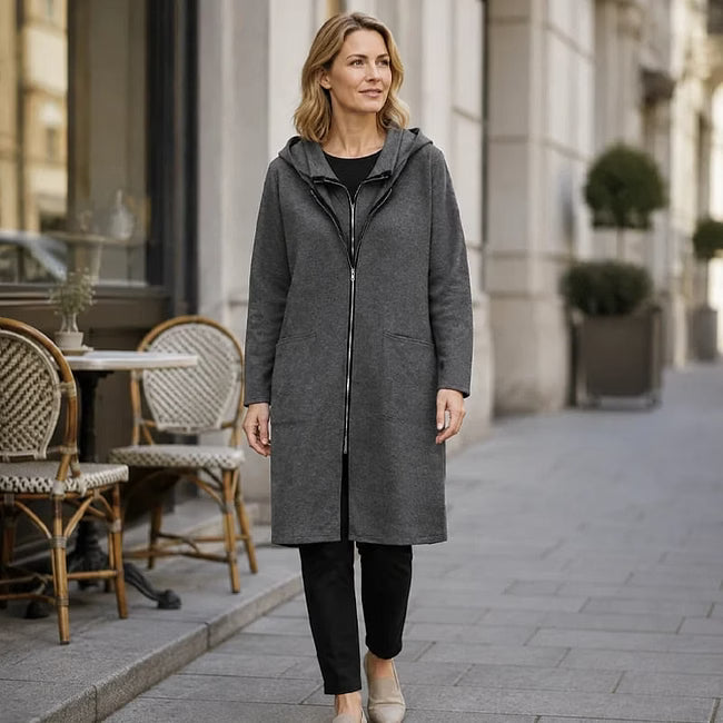 Sigrid - Relaxed Hooded Zip Front Coat