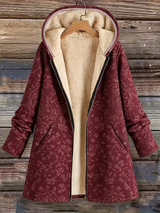 Runa - Floral Hooded Longline Coat