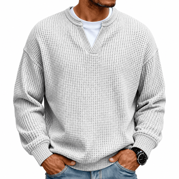 Arwel - Textured Waffle-Knit Jumper