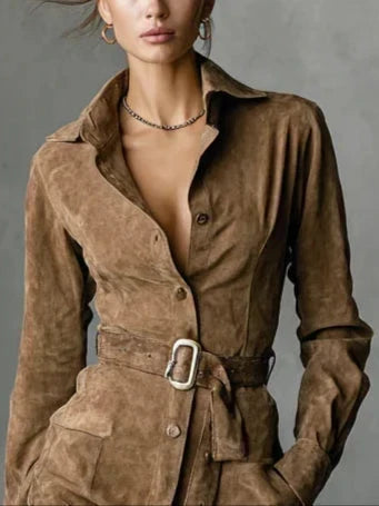 Teleri - Premium Belted Shirt Dress