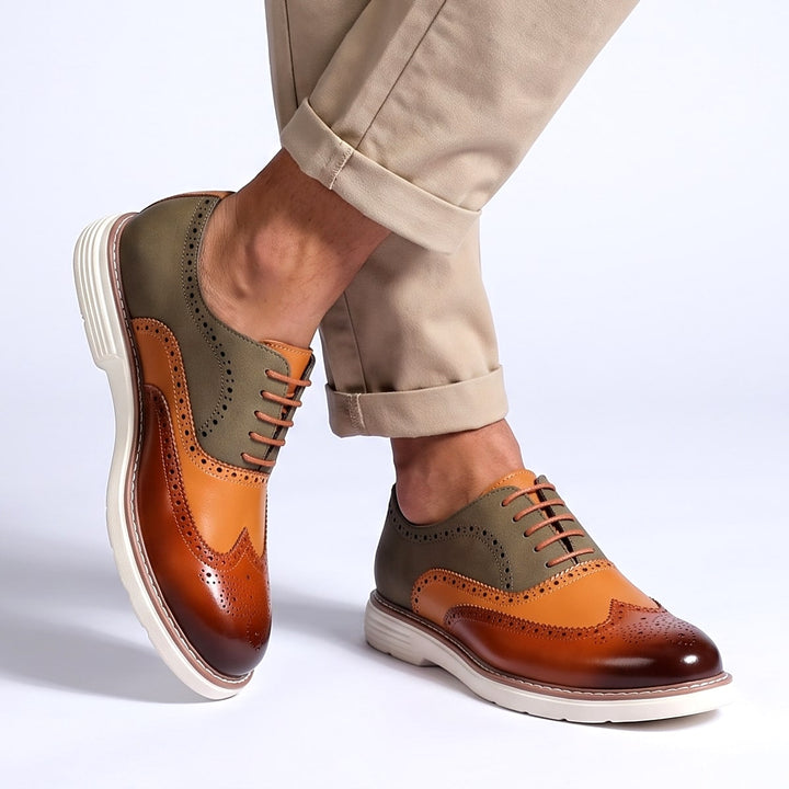 Adwin - Polished Two-Tone Oxford Shoes