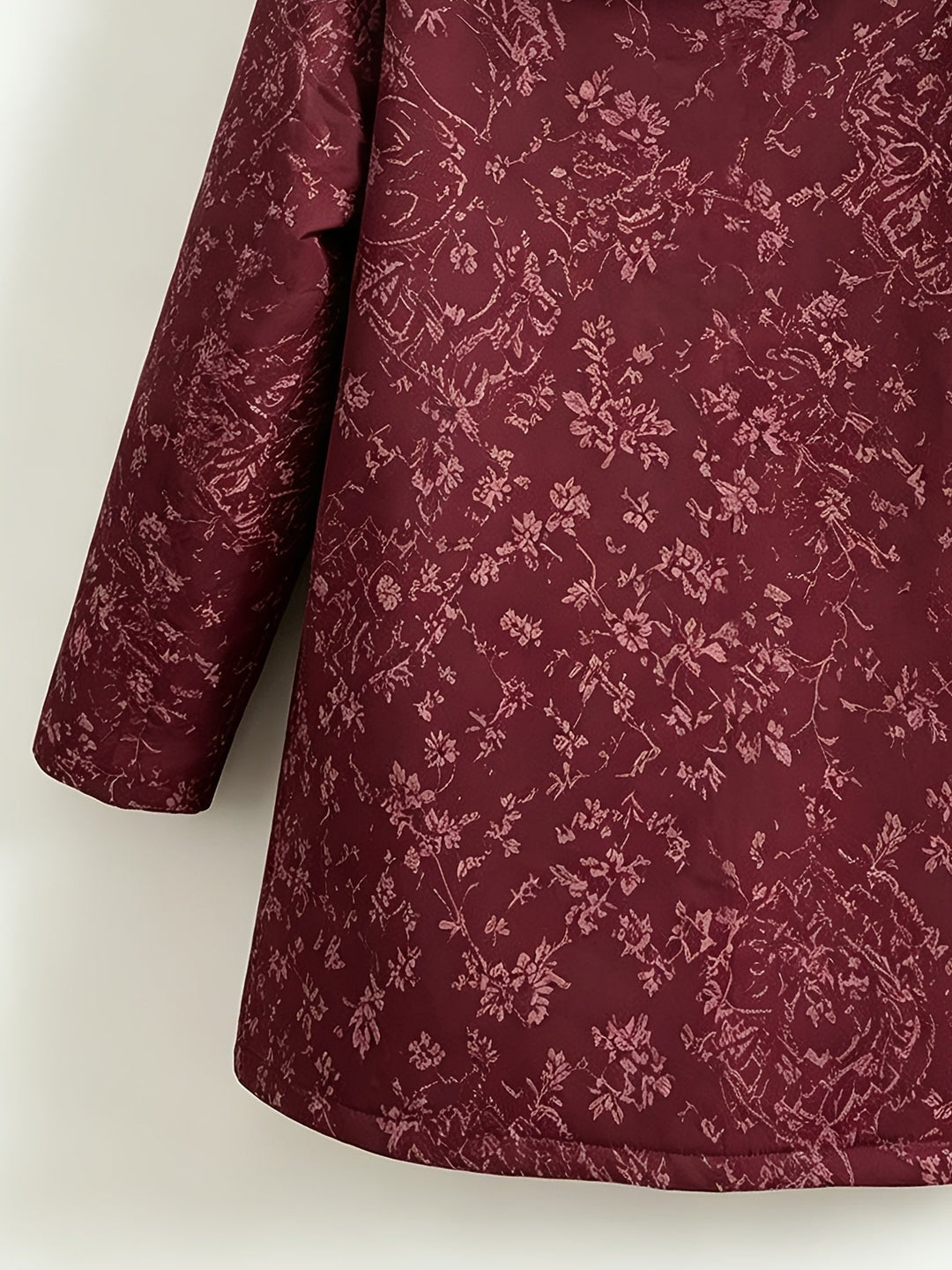 Runa - Floral Hooded Longline Coat