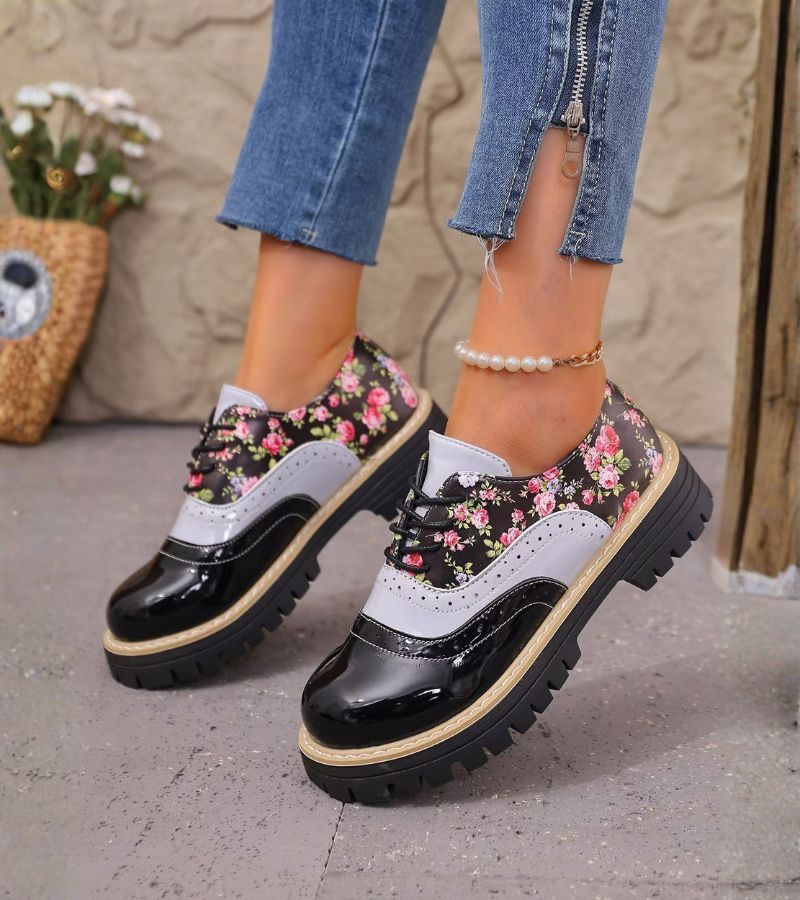 Dagna - Premium Floral Oxford Shoes