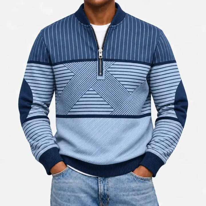 Ifan - Geometric Half Zip Jumper