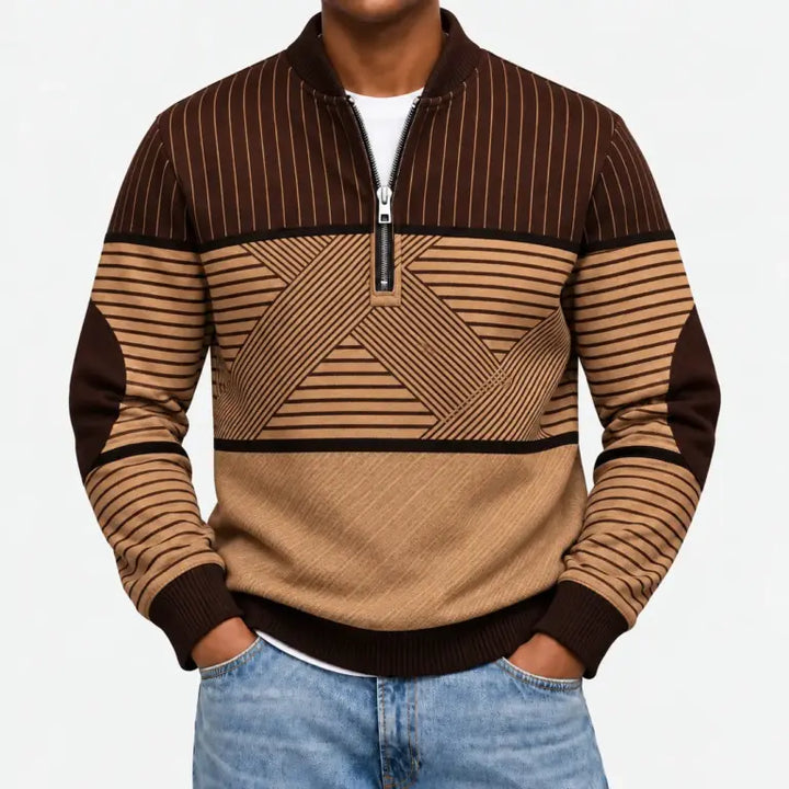 Ifan - Geometric Half Zip Jumper